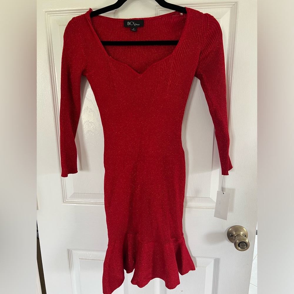 Red sweater dress